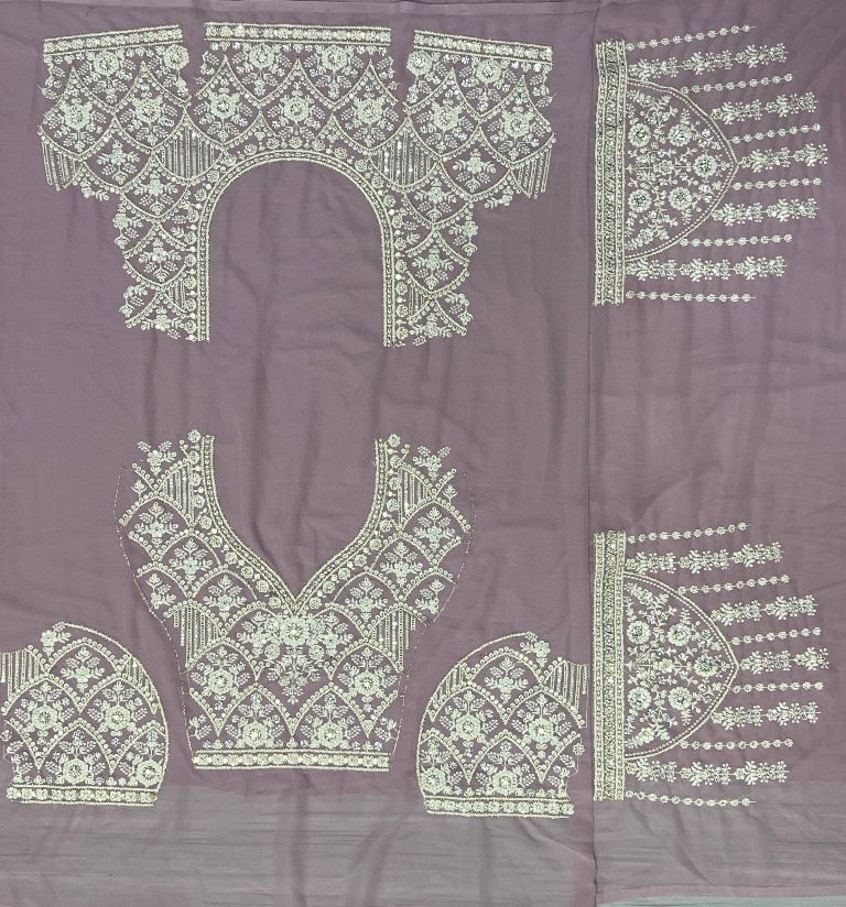 Five Meter Flaired Cotton Thread and sequins Embroidered Designer Lehengacholi 